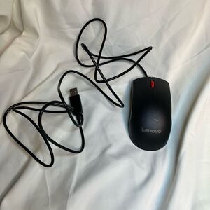 Lenovo Black and Red Wired Mouse